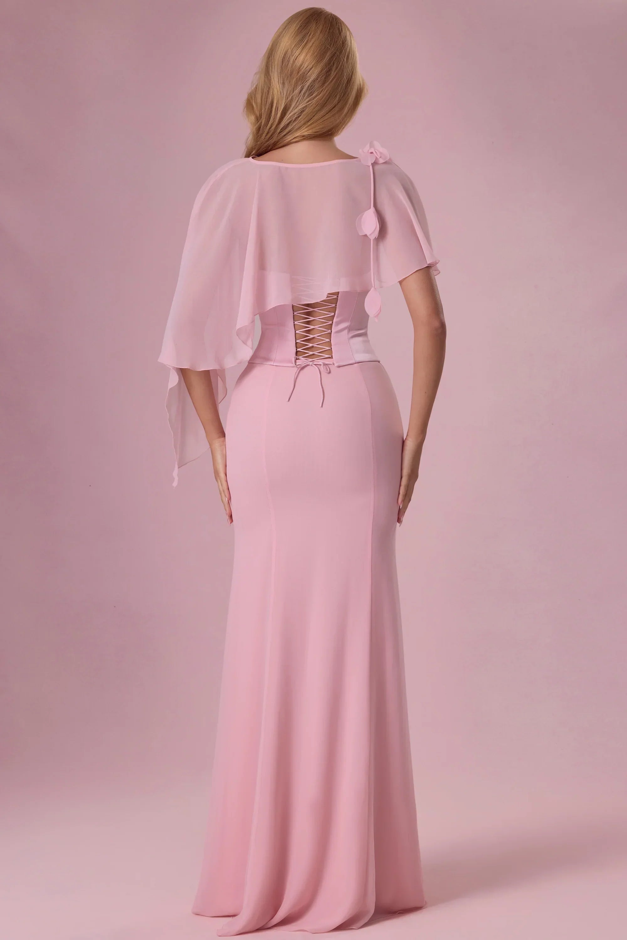 Chiffon Cape in Blush Pink
