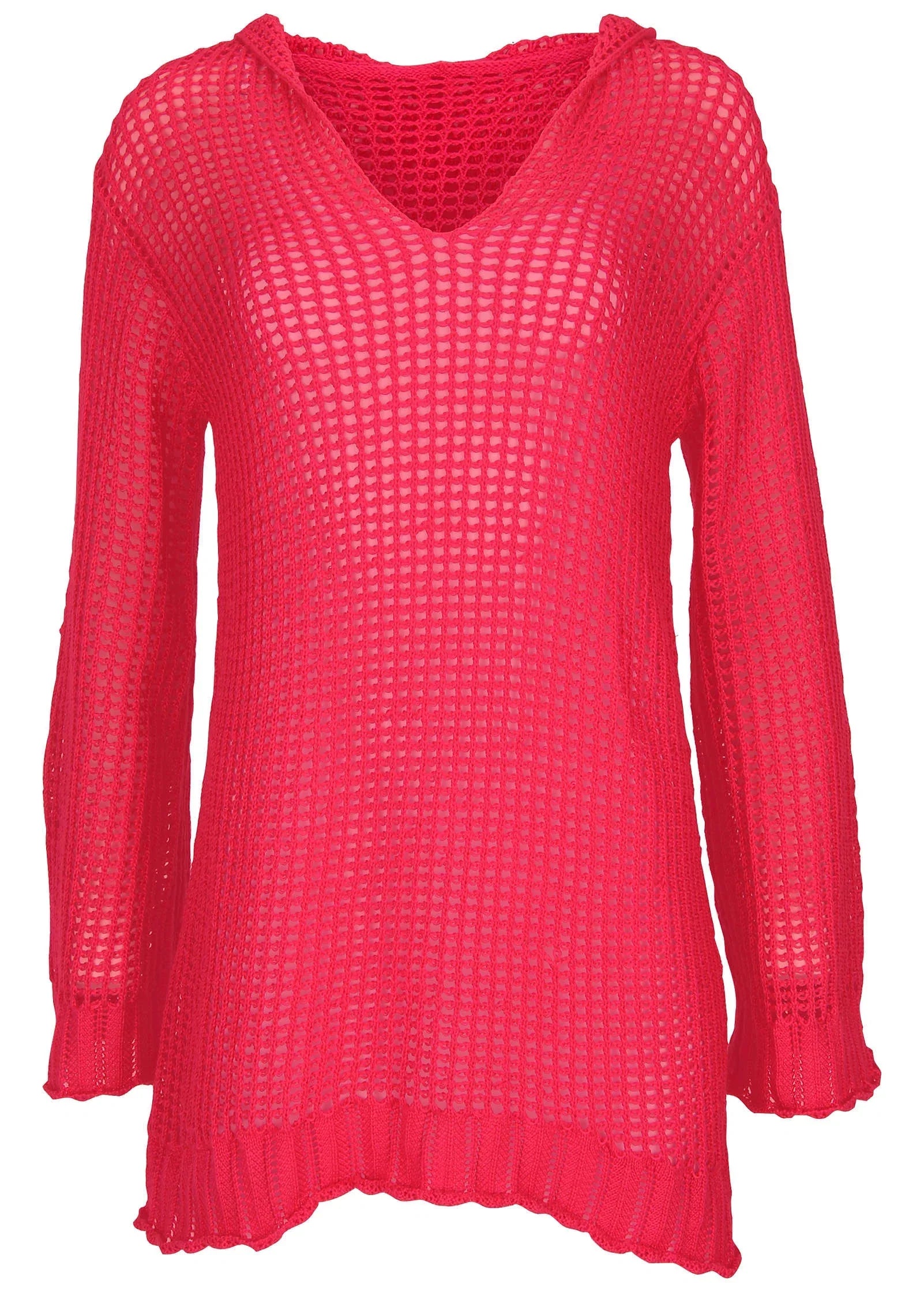 Crochet Cover Up Dress Raspberry
