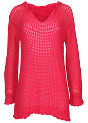 Crochet Cover Up Dress Raspberry