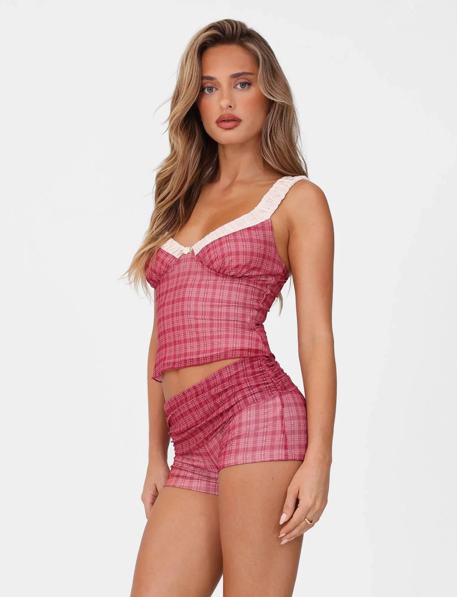 AMARAN TOP RED RED CHECK
