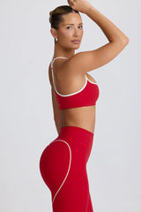 Soft Active Sweetheart Neck Sports Bra in Hot Red