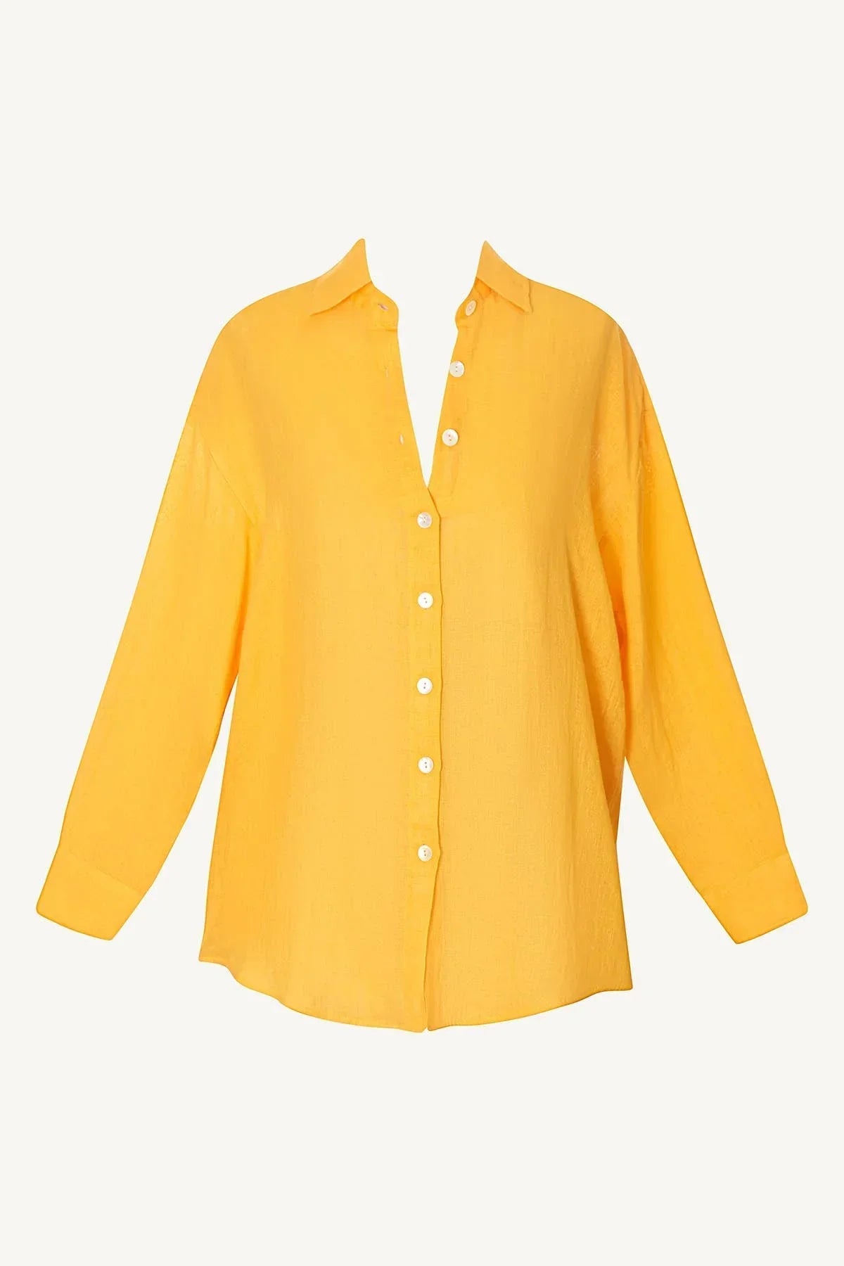 Playa Linen Boyfriend Shirt Sunflower EcoLinen