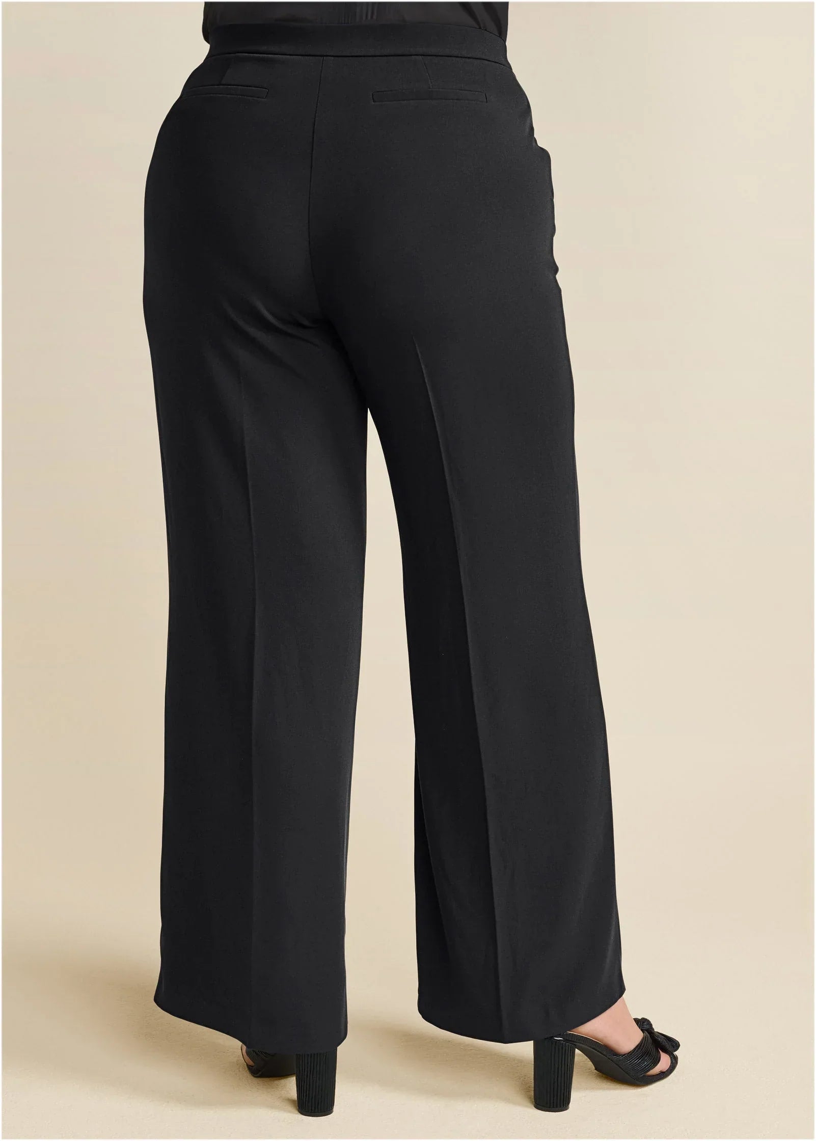 High Rise Wide Leg Trousers Jet Black