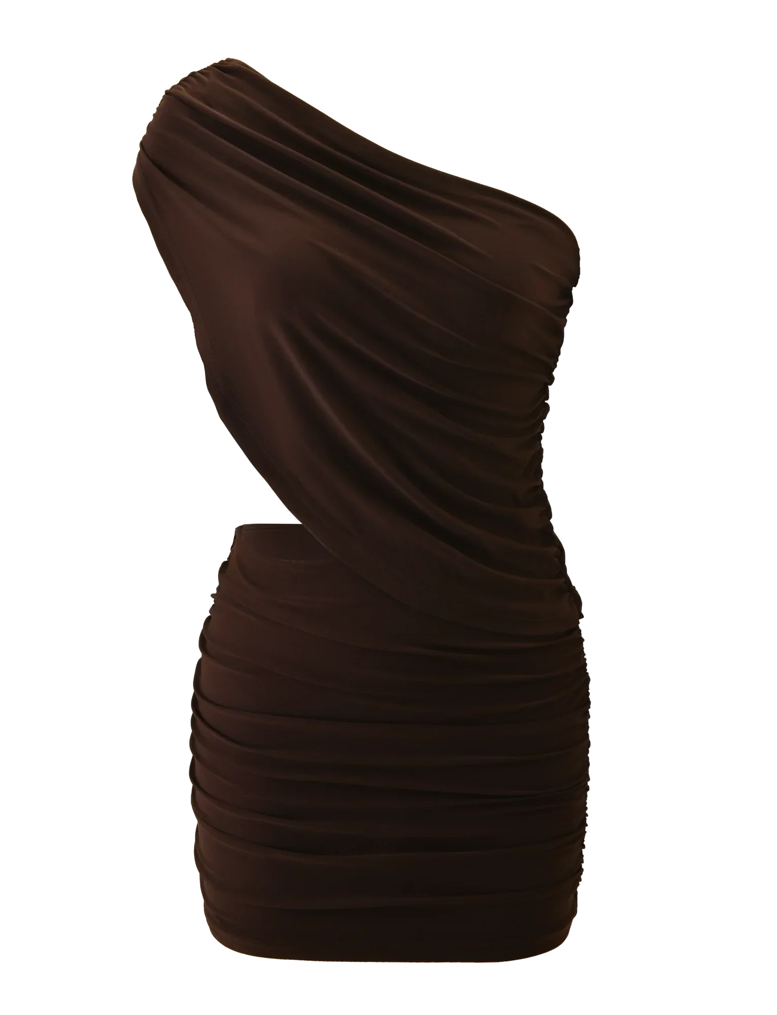 RYLAND DRAPED MINI DRESS CHOCOLATE