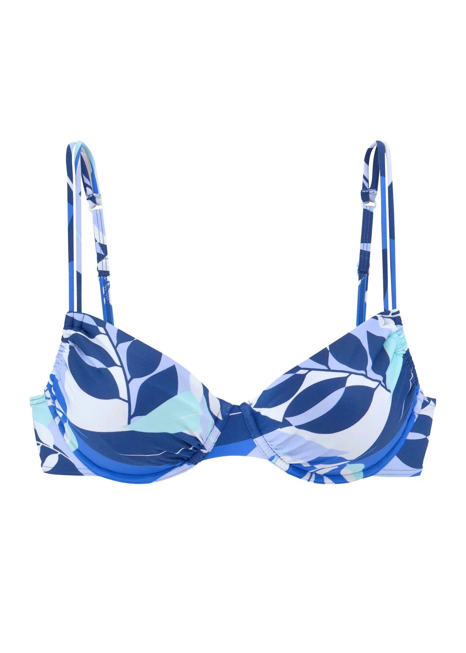 Underwire Bikini Top Blue White Tropic