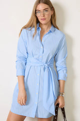 Relaxed Fit Tie Shirt Dress