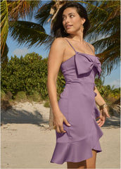 Bow And Ruffle Detail Dress Valerian