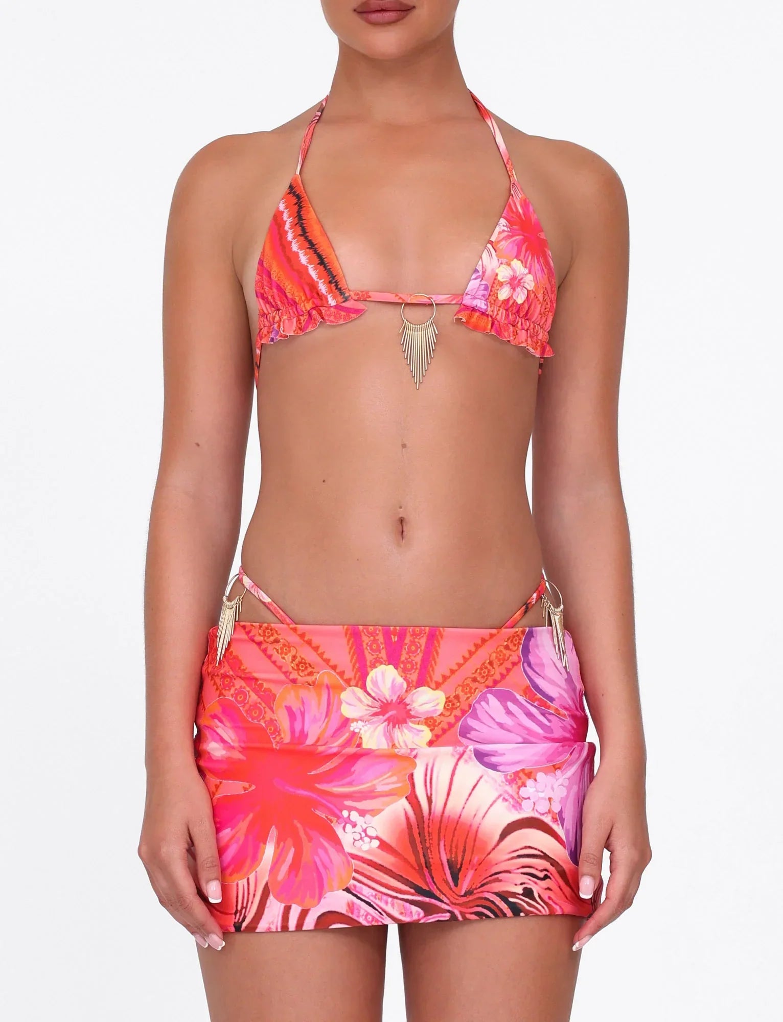 CIANA BIKINI 2PC BOTTOM PINK FLORAL PINK TROPICAL