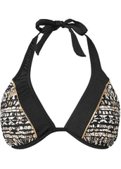 Underwire Halter Bikini Top Golden Stripes