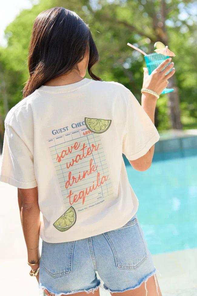 Save Water Drink Tequila Ivory Graphic Tee