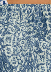 Flirty Cover Up Romper Denim Anglaise Paisley