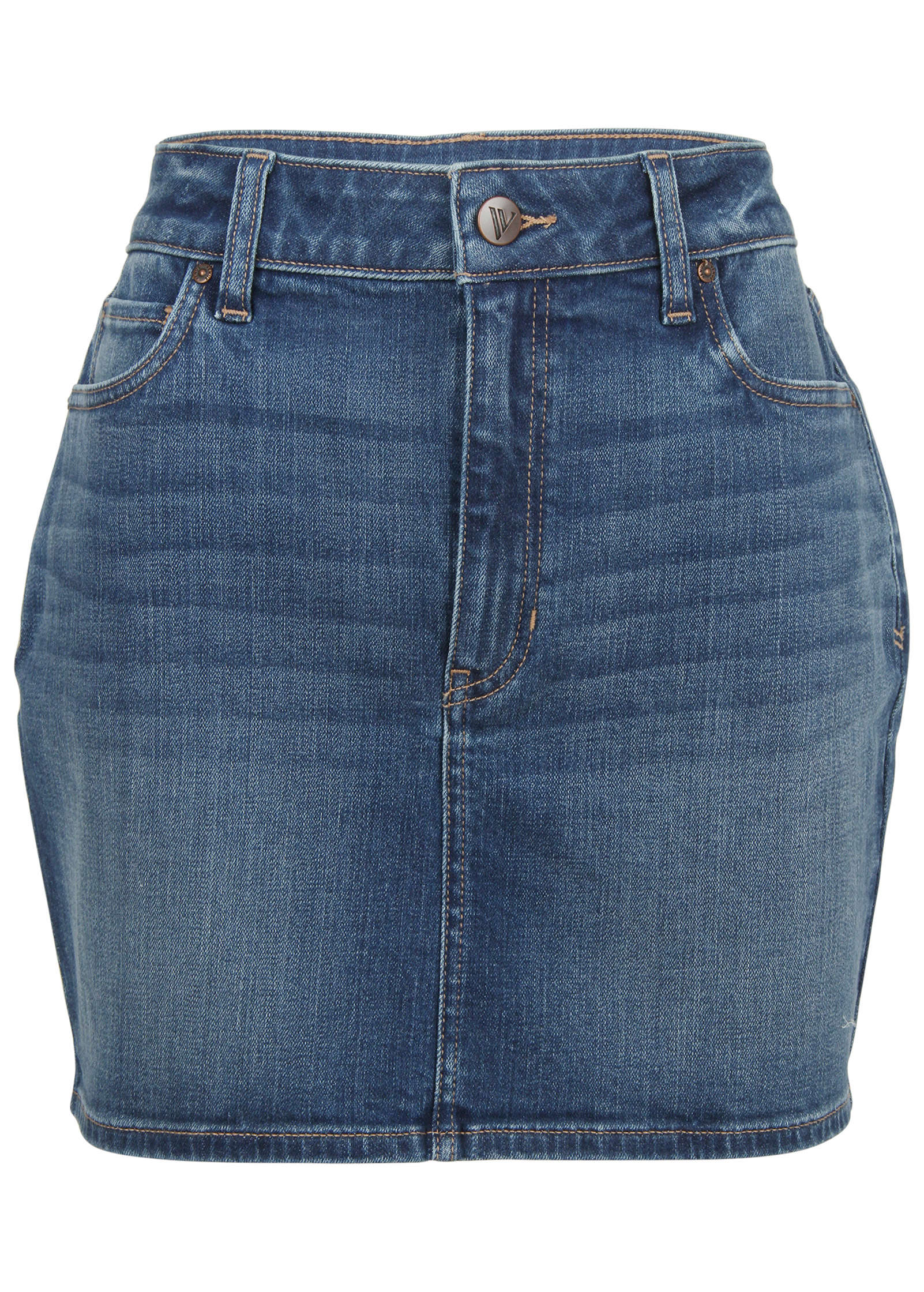 Denim Mini Skirt Medium Wash