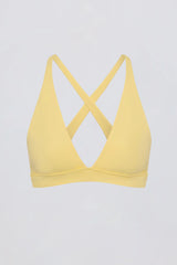 Soft Active Cross Back Sports Bra in Lemon