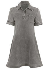 Denim Mini Dress Grey Wash