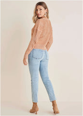 Stitch Interest Sweater Muted Clay