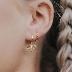 Honey Bee Hoop Earrings
