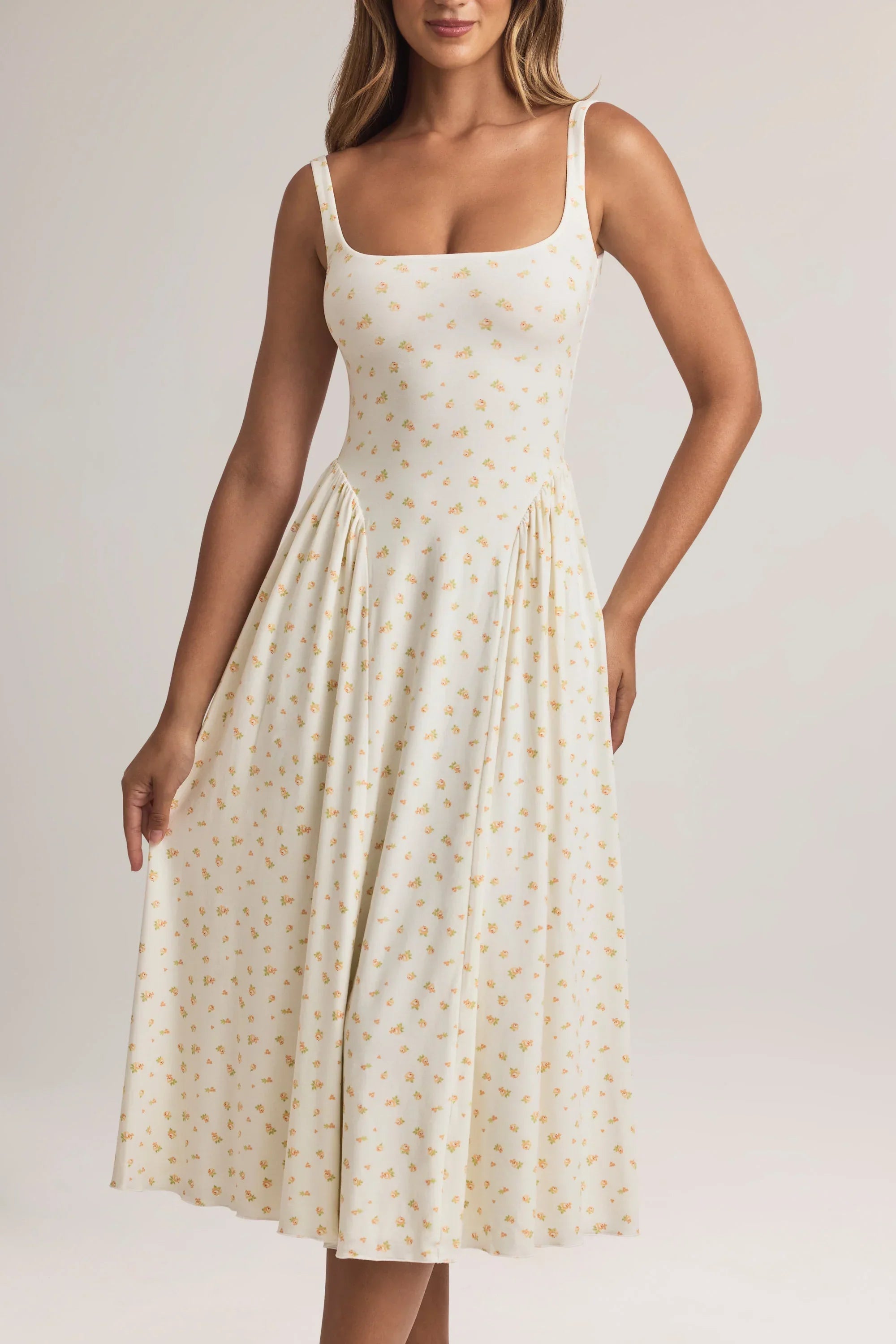 Modal A Line Midaxi Dress in Floral Print