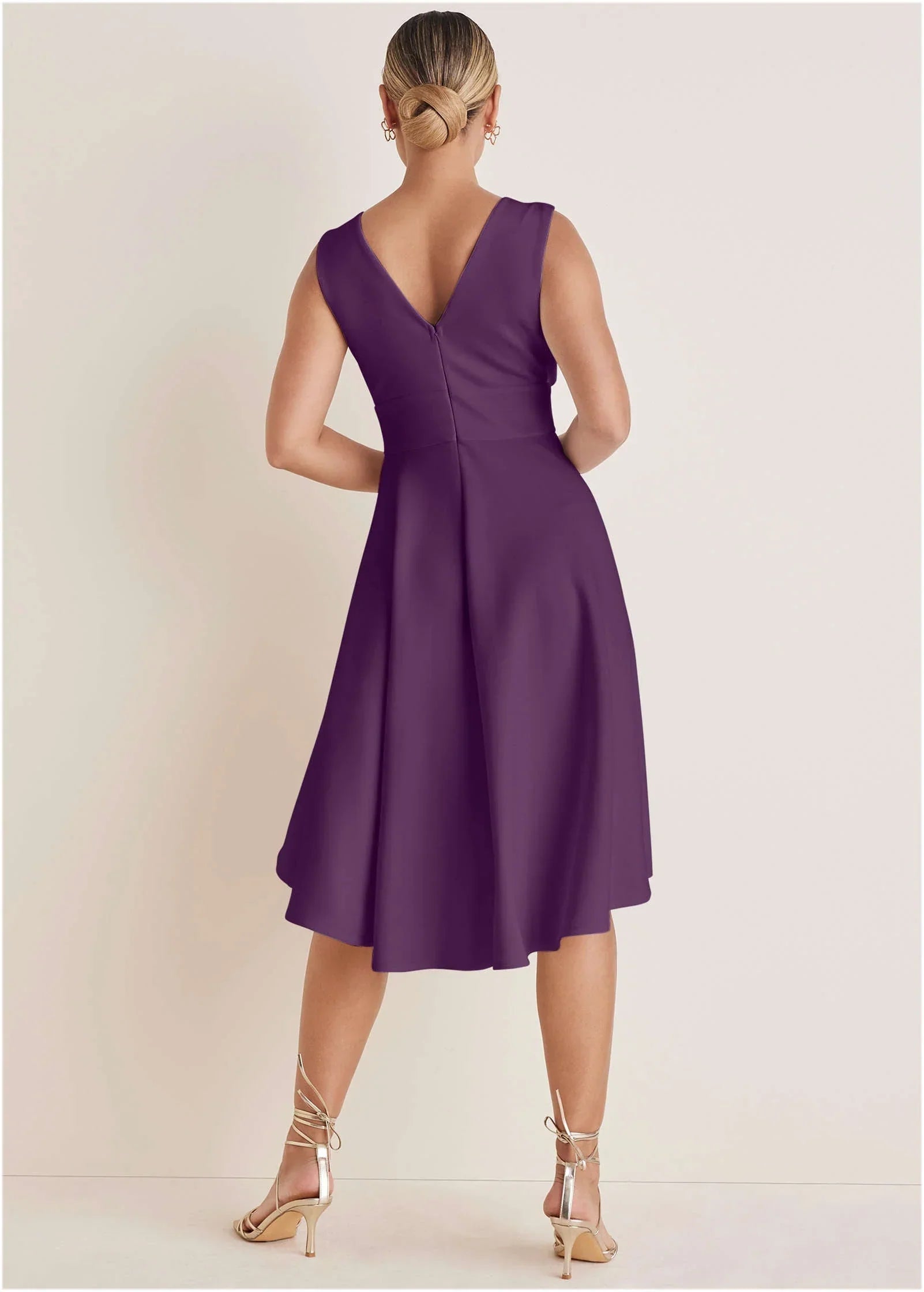 Ruffle High Low Dress Purple