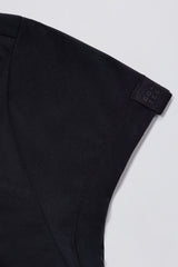 Cut Out Longline T Shirt in Black