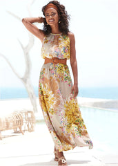 Floral Maxi Dress Yellow Multi