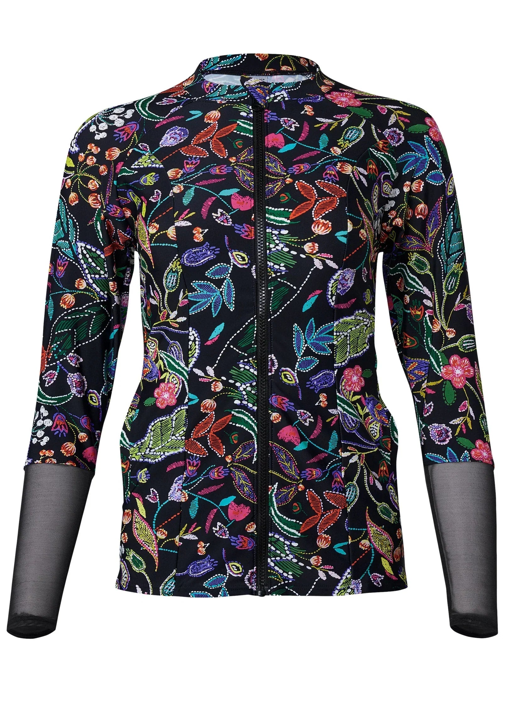Sporty Zip Up Cover Up Midnight Elegance