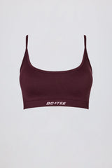 Super Sculpt Seamless Backless Sports Bra in Burgundy