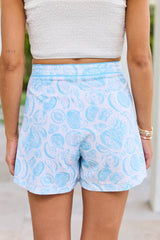 Not So Simple Blue Fruit Print Skort