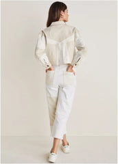 Patchwork Denim Jacket Whisper White Turtledove Combo