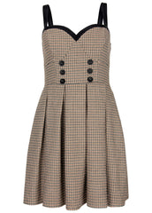 Plaid Mini Dress Cream Multi