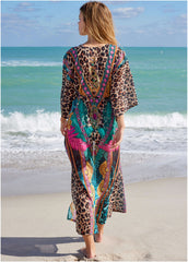 Long Kimono Cover Up Jungle Beauty