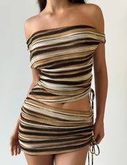 BRAELYN TOP BROWN STRIPE