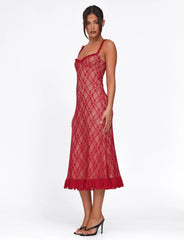 DEJA DRESS RED BERRY RED