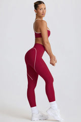 Soft Active Mid Rise Leggings in Cherry