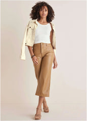 Wide Leg Faux Leather Pants Tobacco Brown