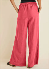 Linen Wide Leg Pant Coral