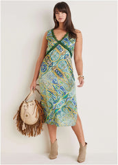 Lace Trim Midi Dress Ethereal Paisley
