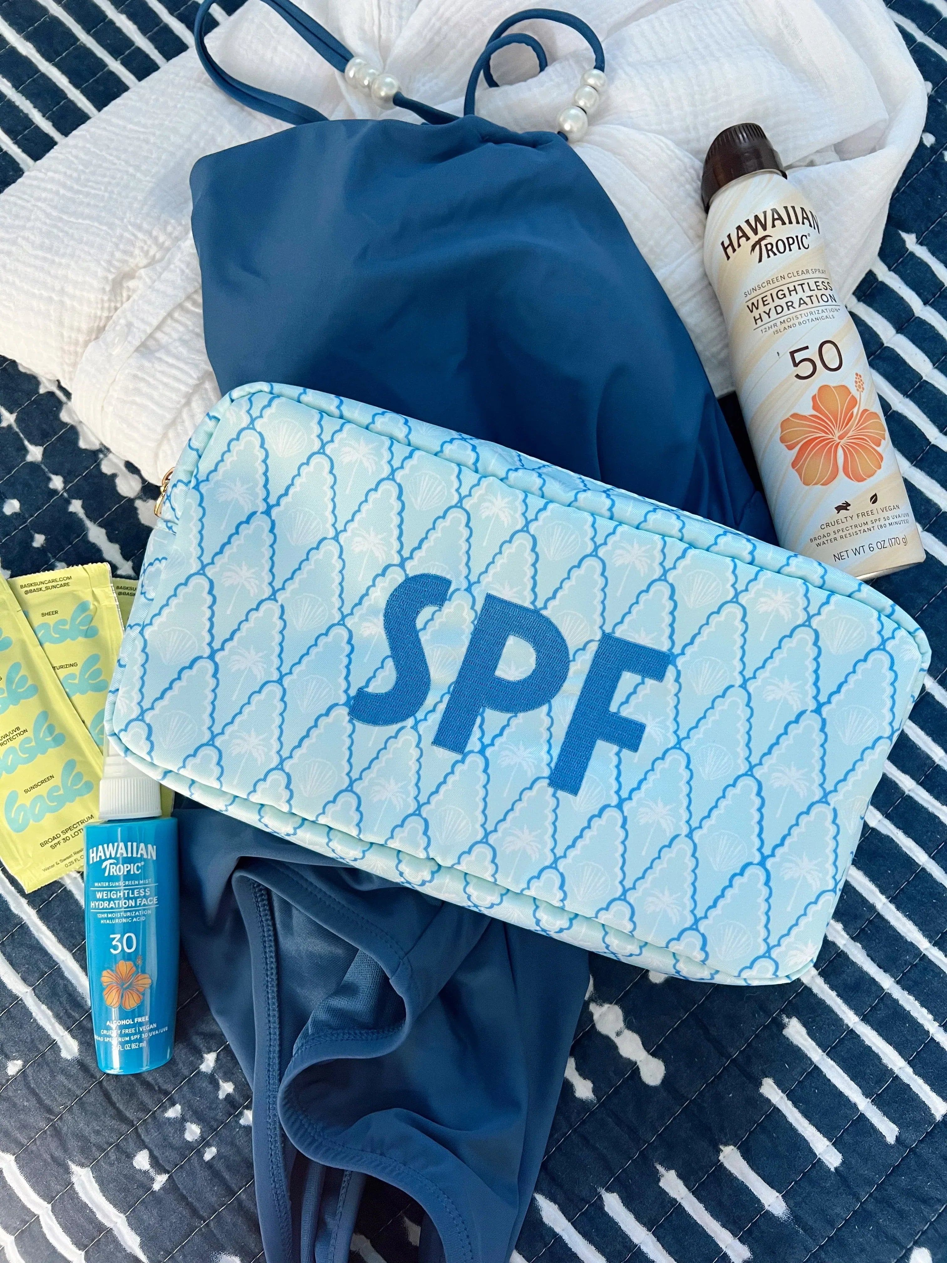 KenzKustomz Blue Palms Large Bag SPF