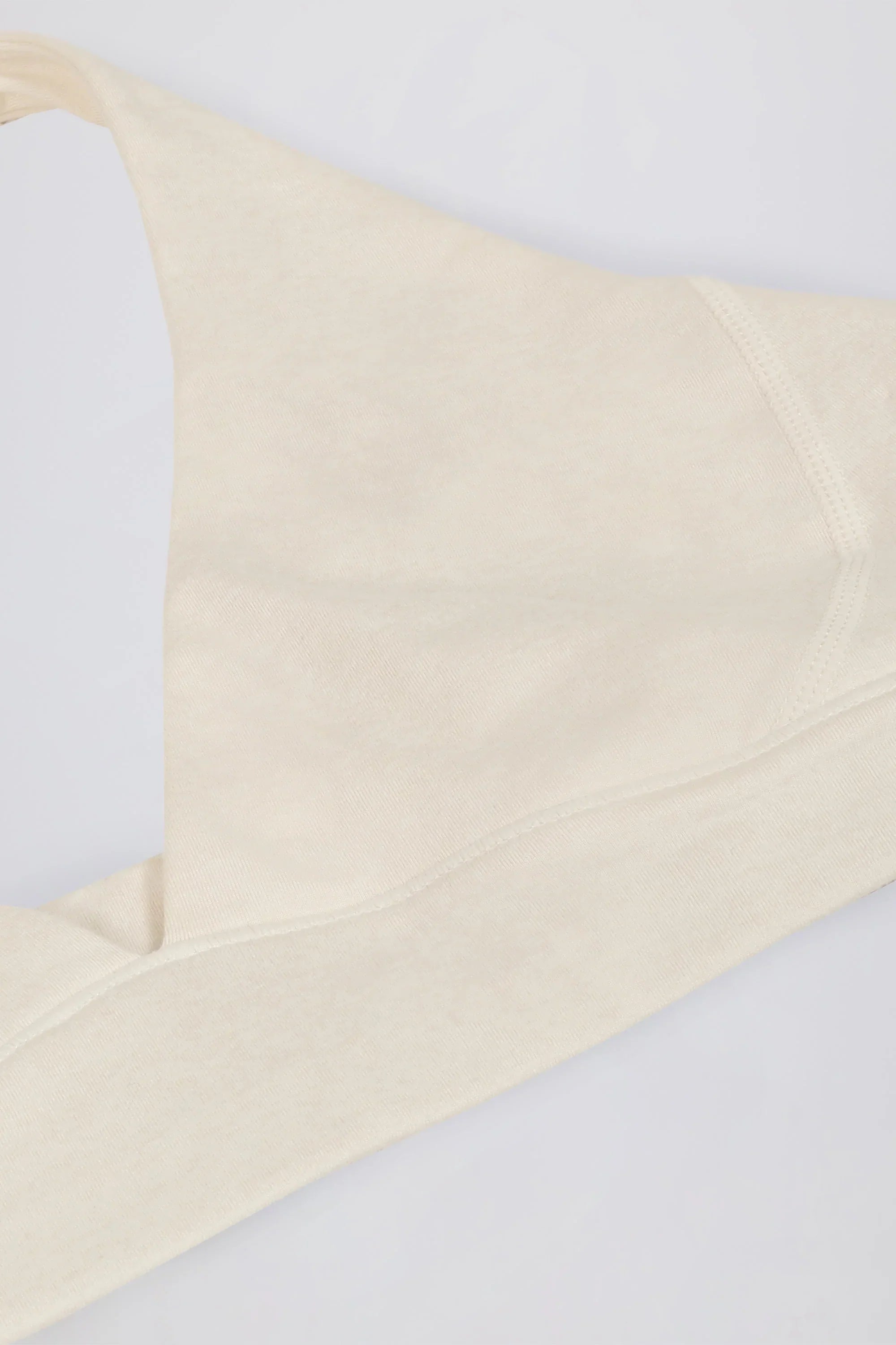 Brushed Jersey V Neck Sports Bra in Vanilla