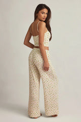 Modal Mid Rise Pyjama Trousers in Lemon Print