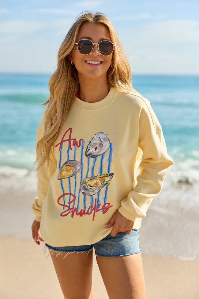 Aw Shucks Yellow Graphic Sweatshirt
