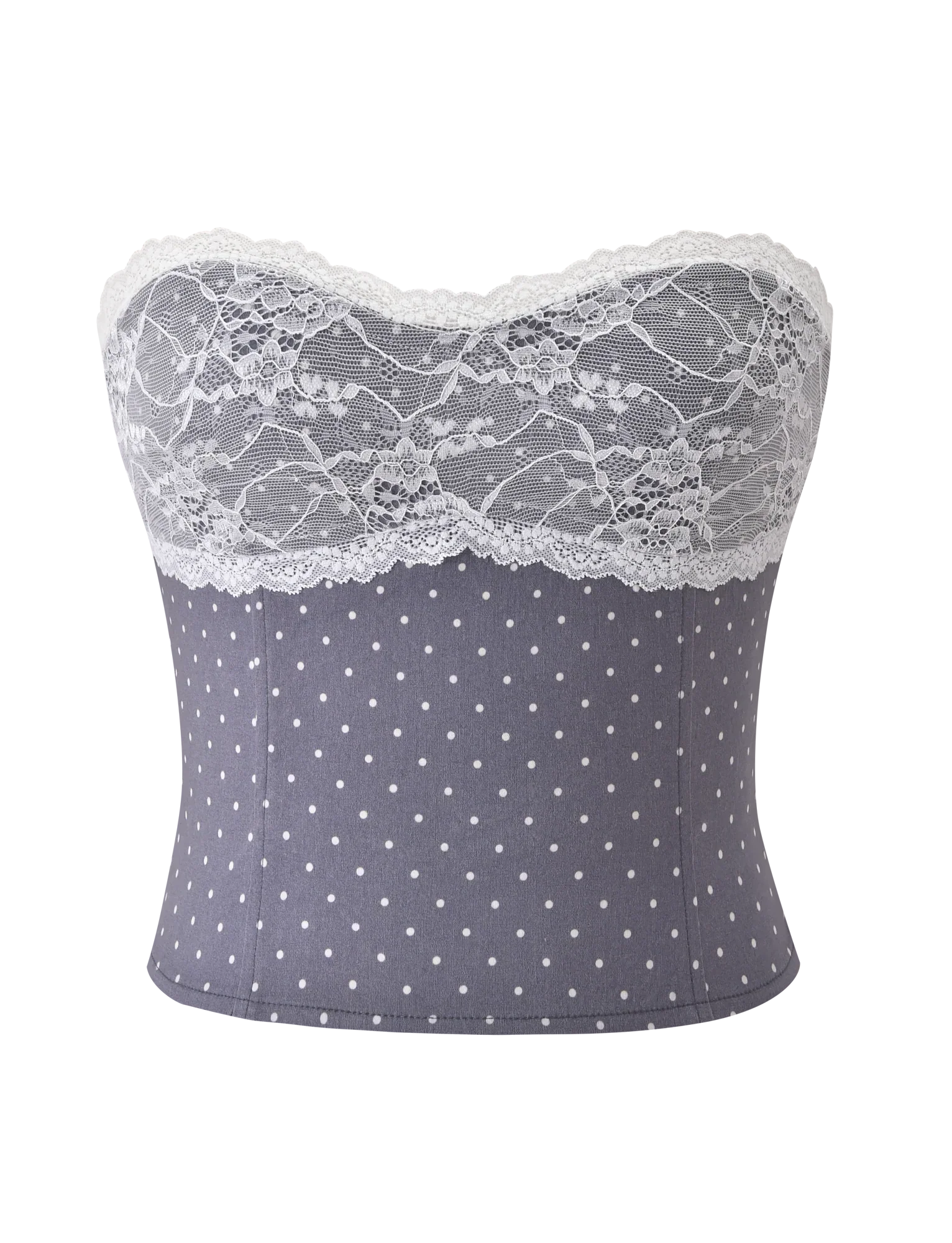 KITTIE LACE CORSET GREY DOT