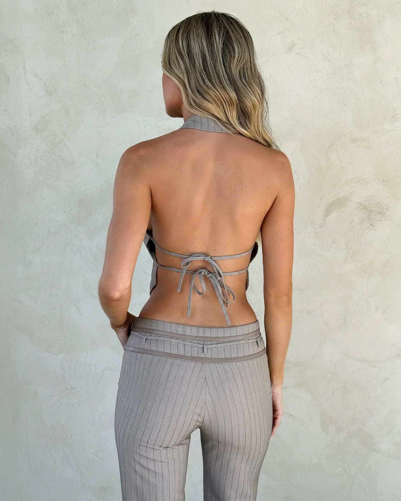 FEDRA PANT TAN PINSTRIPE