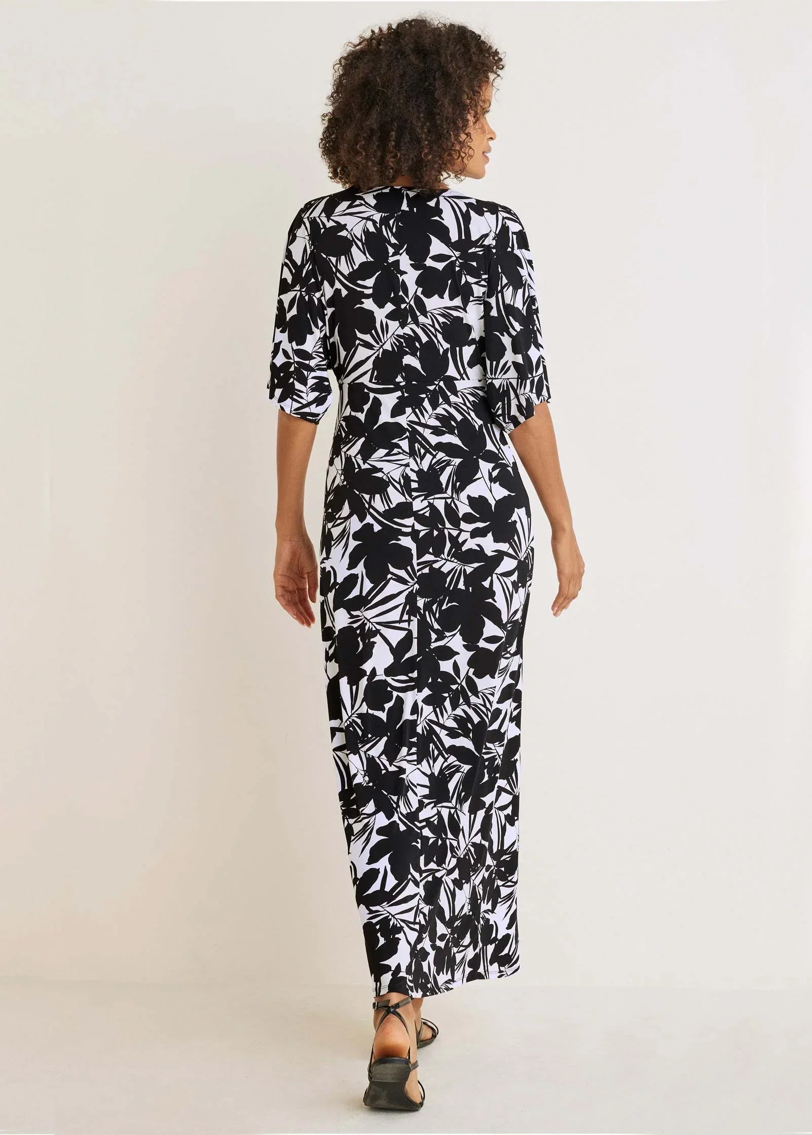 Twist Front Maxi Dress Exotic Shadow Floral