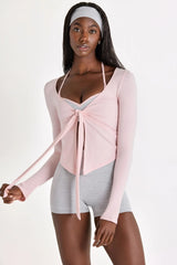 ButterCloud Tie Front Top in Blush