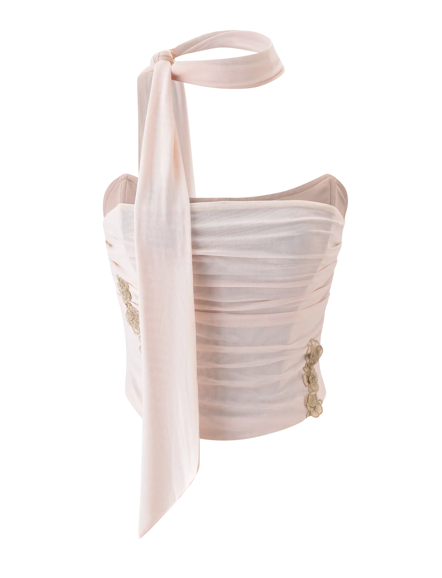 TERESE FLORAL APPLIQUE CORSET TAN