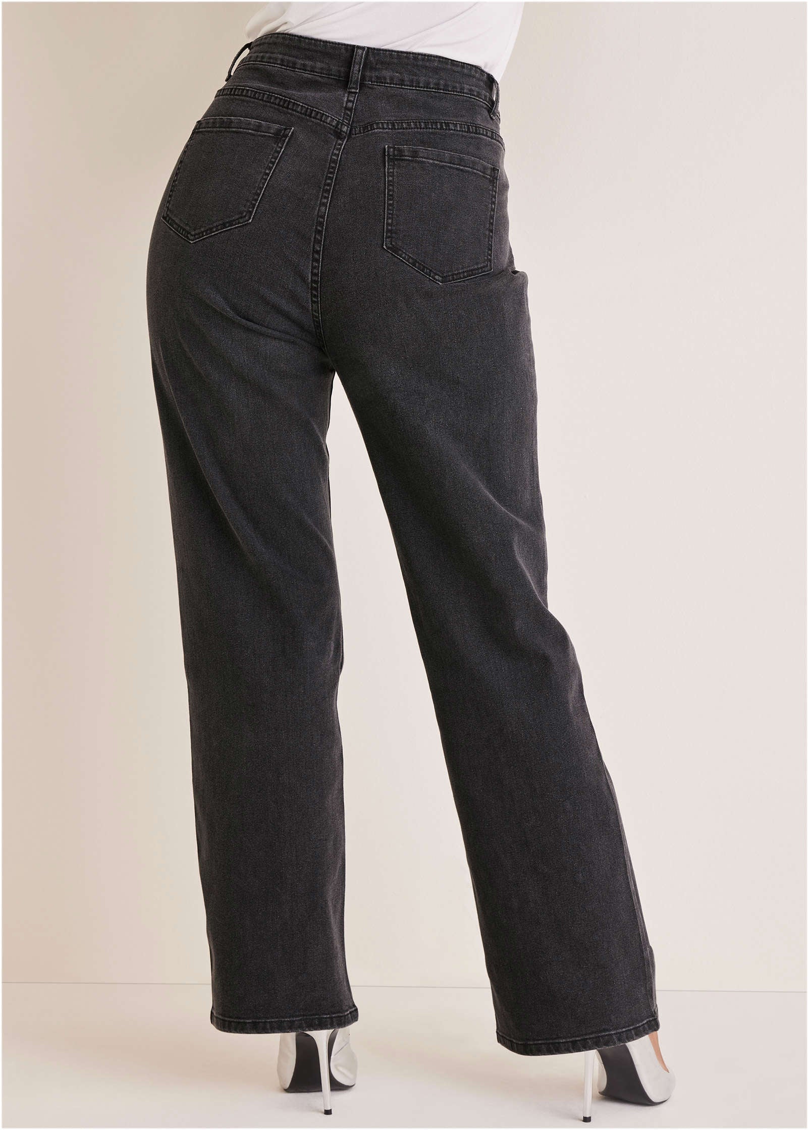 Rhinestone Embellished Jeans Black Wash
