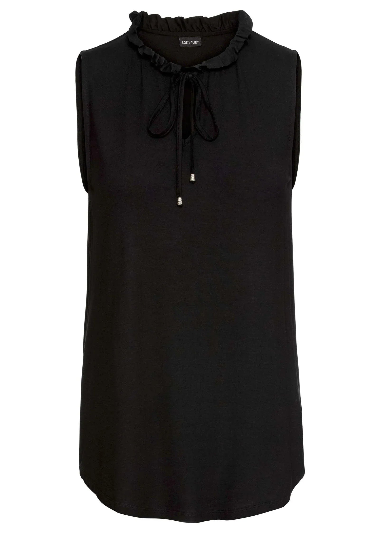 Ruffle Collar Blouse Black