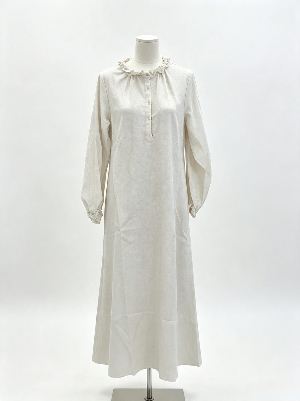 Ruffle Collar Textured Maxi Dress