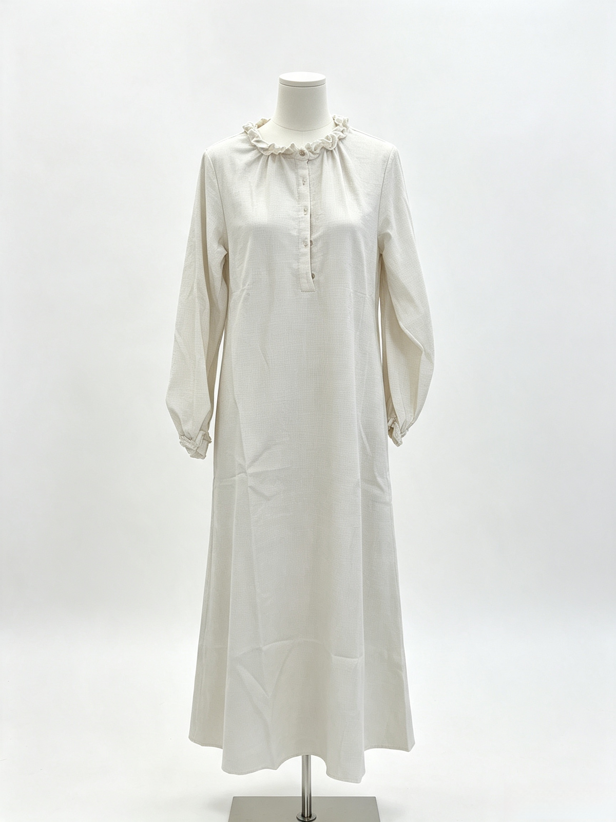Ruffle Collar Textured Maxi Dress
