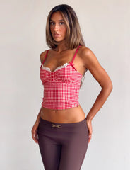 EMMALINE BUSTIER RED GINGHAM